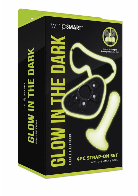 WhipSmart Glow In The Dark Strap-On Harness Set with Eye Mask and Bondage Rope