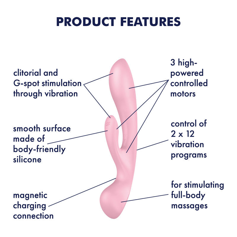 Satisfyer Triple Oh Rabbit Vibrator - Pink