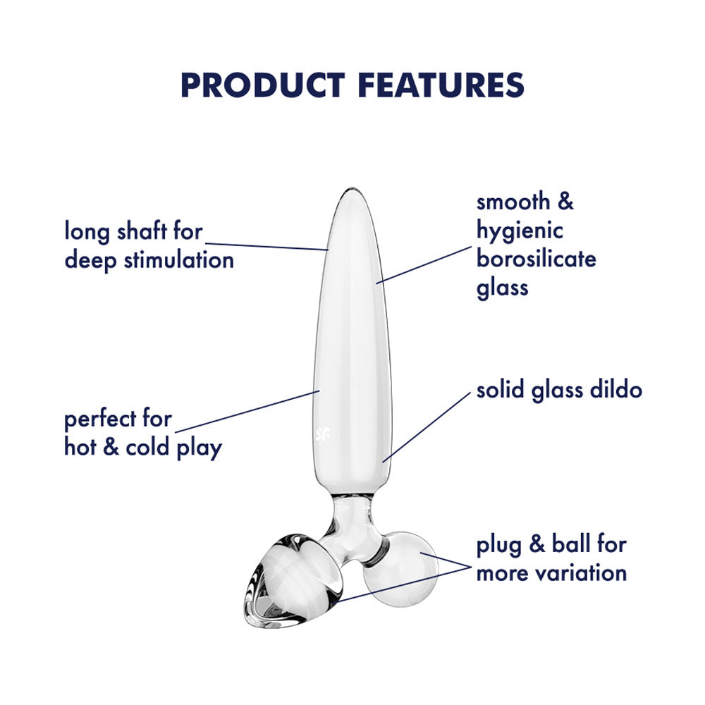 Satisfyer Triple Crystal 1 - Clear Glass 3-in-1 Butt Plug