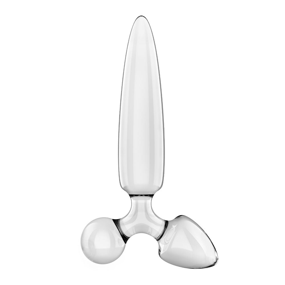 Satisfyer Triple Crystal 1 - Clear Glass 3-in-1 Butt Plug