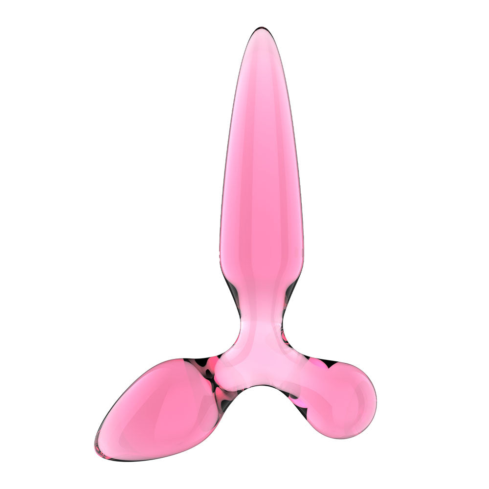Satisfyer Triple Crystal 2 - Pink Glass 3-in-1 Butt Plug