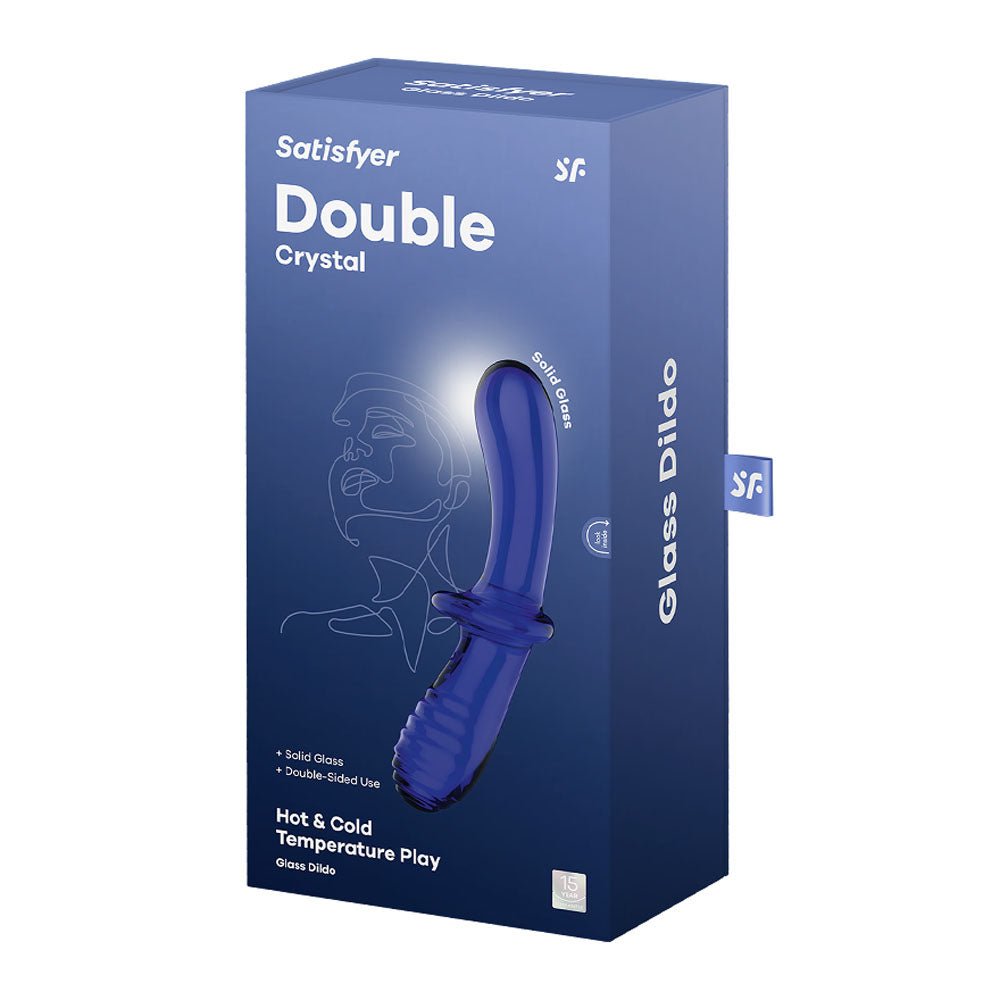 Satisfyer Double Crystal Glass Dildo - Blue