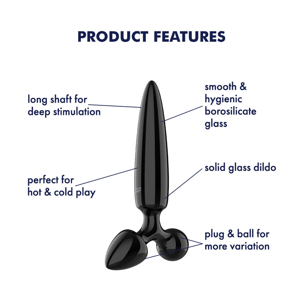 Satisfyer Triple Crystal 1 - Black Glass 3-in-1 Butt Plug