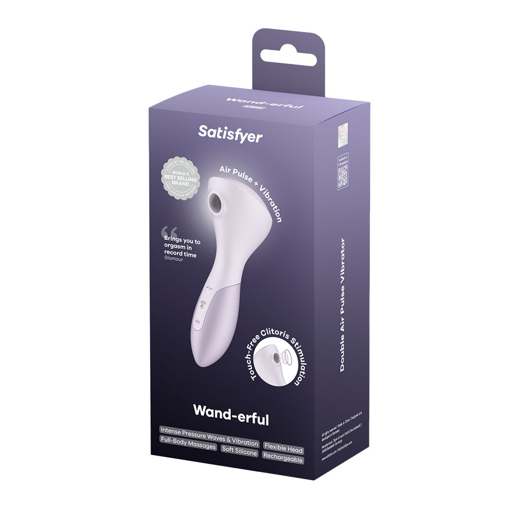Satisfyer Wand-erful Air Pulse Massage Wand Vibrator - Violet