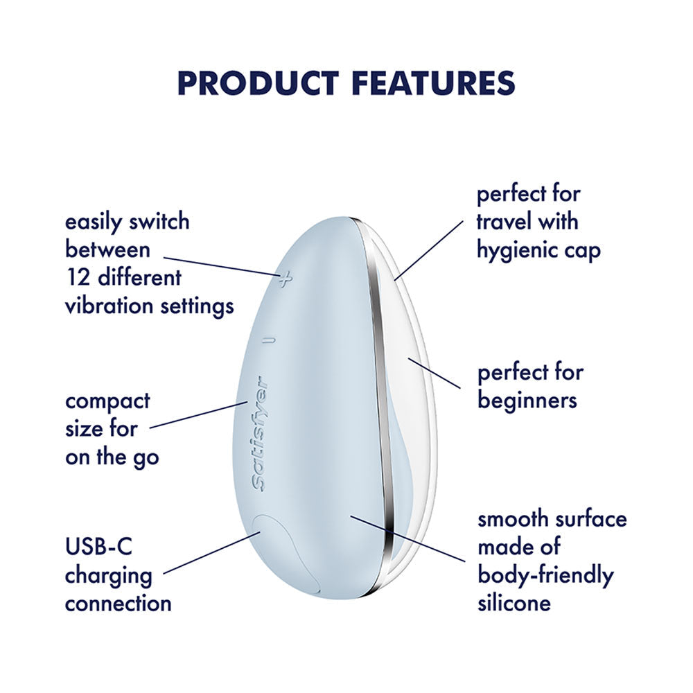 Satisfyer Drop To Go Clitoral Lay-On Stimulator - Blue