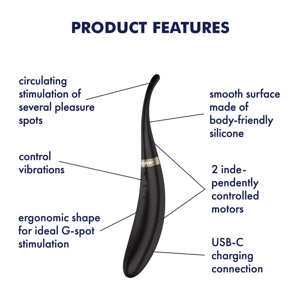Satisfyer Tip Tease - Vibrator with Twirling Tip - Black
