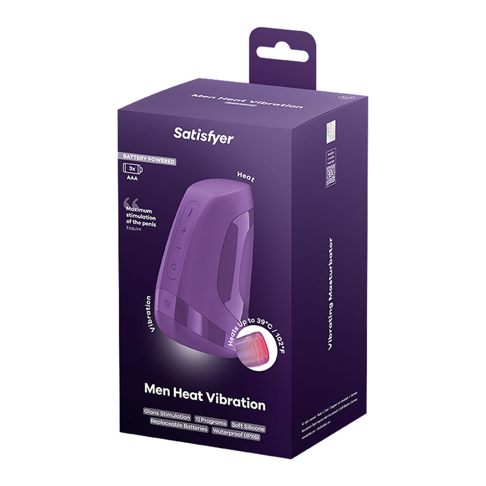 Satisfyer Men Heat Vibration - Battery Series - Purple Heating Masturbator