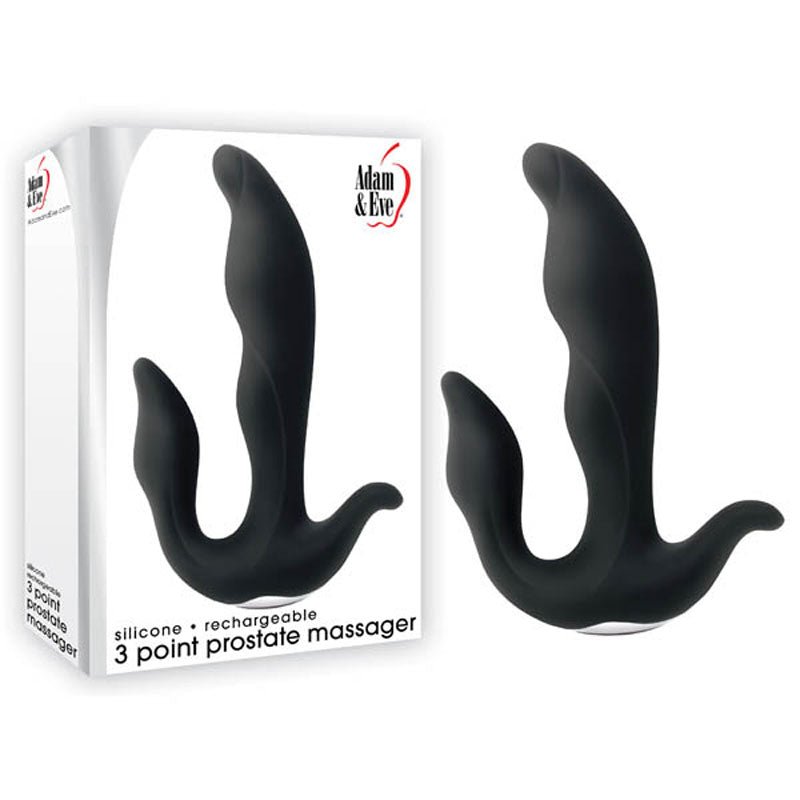 Adam & Eve 3-Point Vibrating Prostate Massager - Black