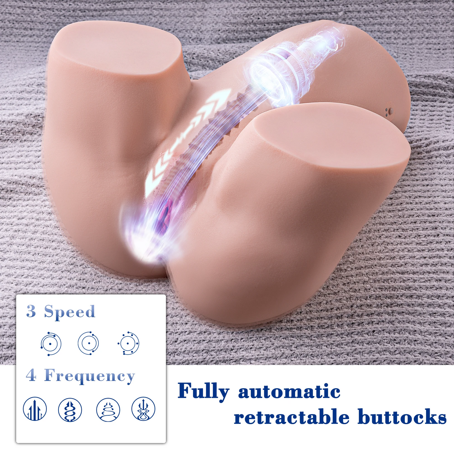 【Gina】3 vitesses, 4 fréquences, masturbateur télescopique multicanal 1:1，12.5kg