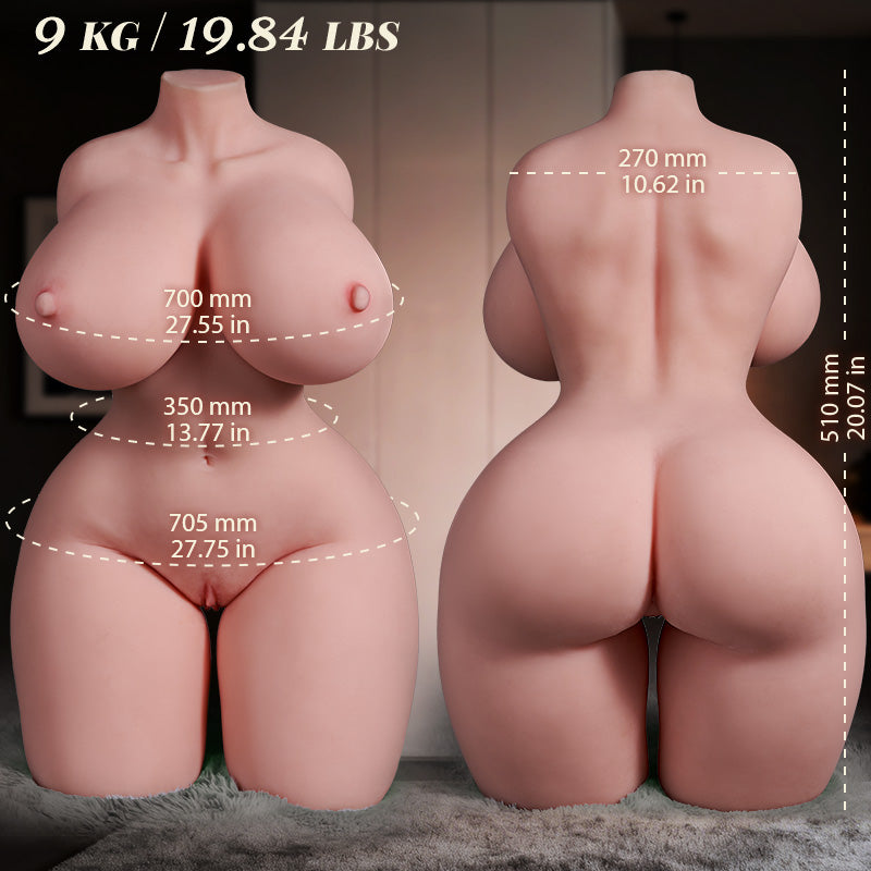 Lana - Seins en forme de goutte d'eau × déesse des hanches × poupée gonflable linéaire avec gilet réel Poupée Demi-corps