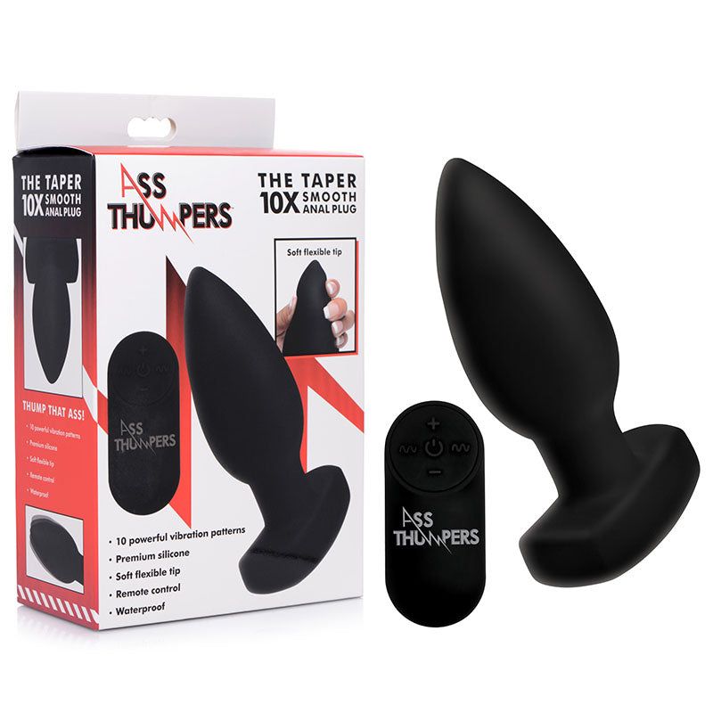 Ass Thumpers The Tapper - Vibrating Butt Plug with Remote Control -Black