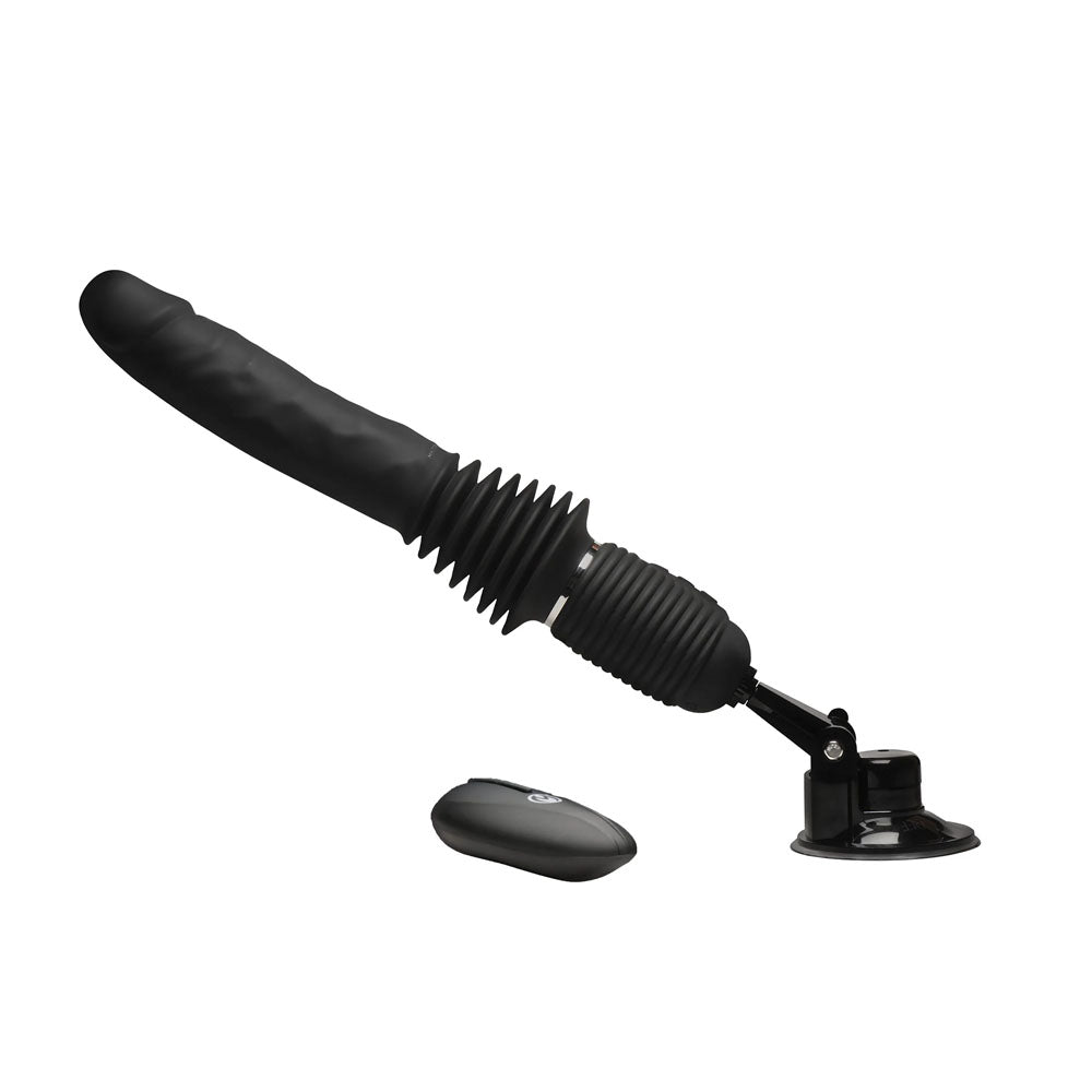 Master Series Ultimate Power Pounder - Thrusting Vibrator Dildo - Black