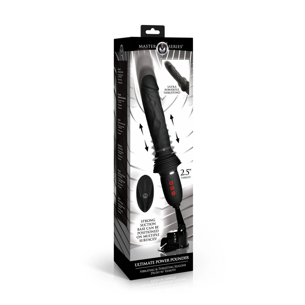 Master Series Ultimate Power Pounder - Thrusting Vibrator Dildo - Black