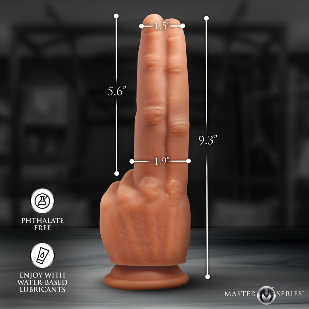 Master Series The Pleaser - Flesh 9.5 Inch Double Finger Dildo
