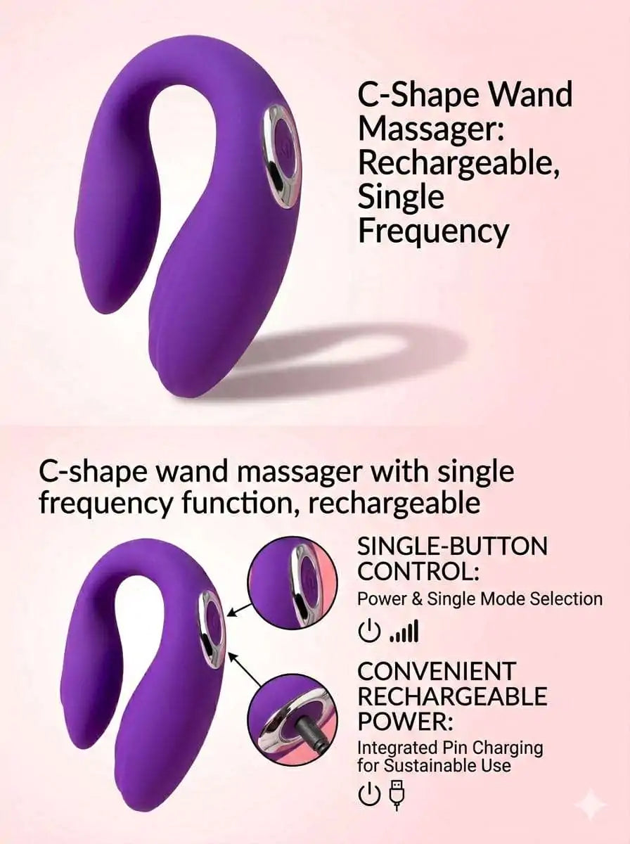 Dual Delight C-Shape Couples Vibrator | Internal & Clitoral Stimulator | Lovenjoy India