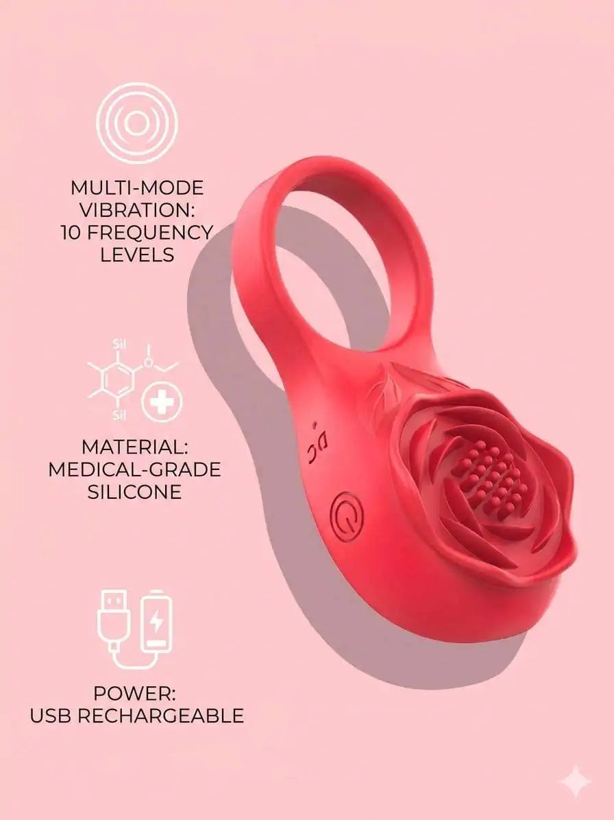 Rose Vibrating Cock Ring for Couples India – Clitoral Stimulator | Lovenjoy