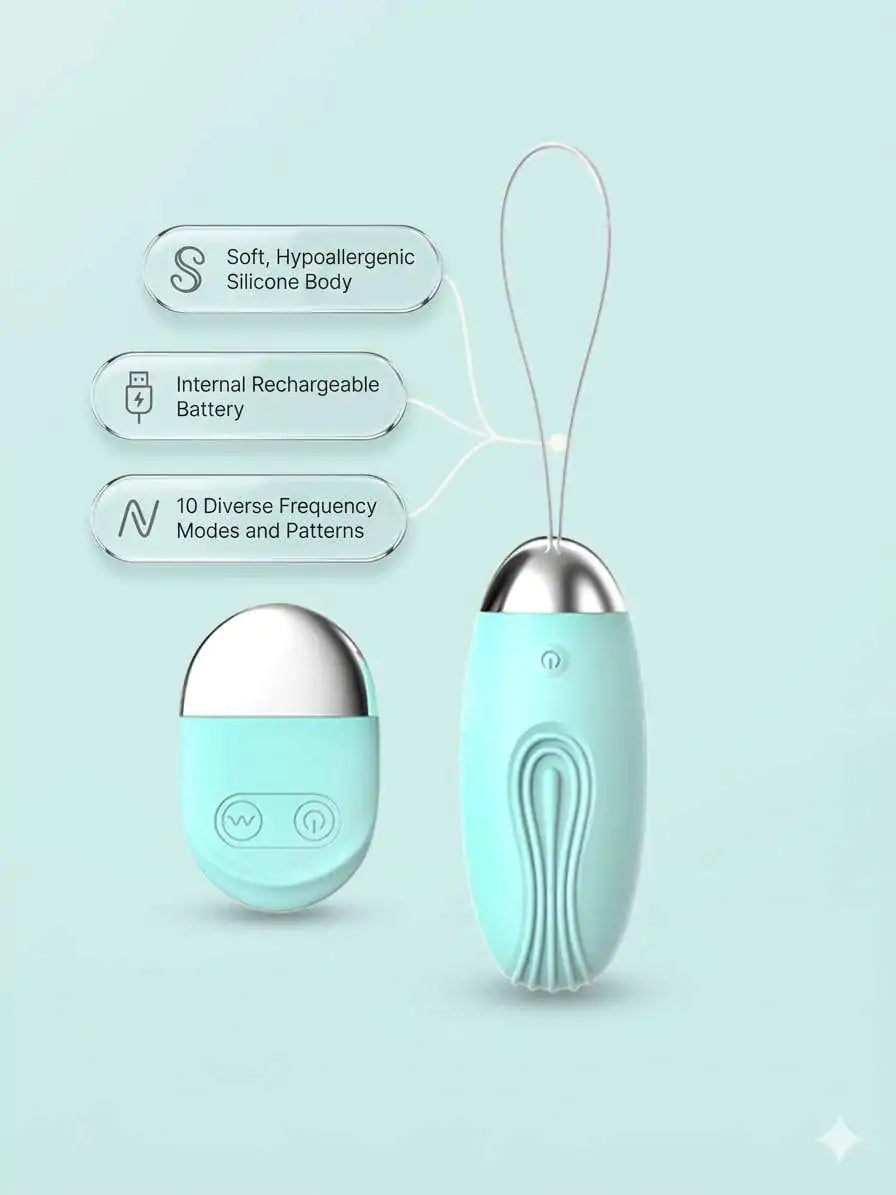 Wireless Remote Control Egg Vibrator for Women – Two-Piece Set with Retrieval Cord & Handheld Remote | Buy Online India