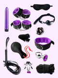 12-Piece BDSM Kit India – Complete Bondage Set with Fur Cuffs, Blindfold & Crystal Plug