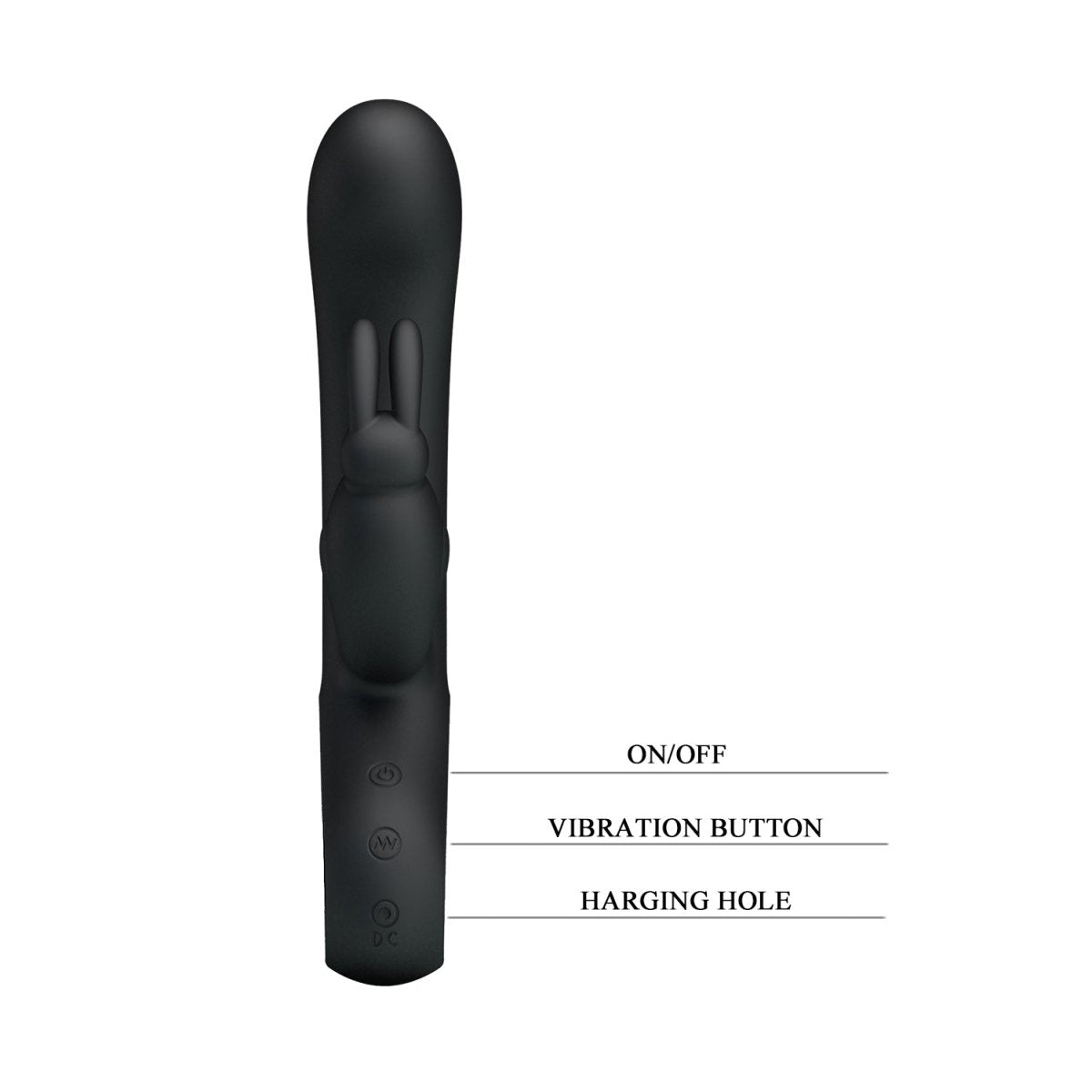 Party Up Colin Rabbit Vibrator - Black