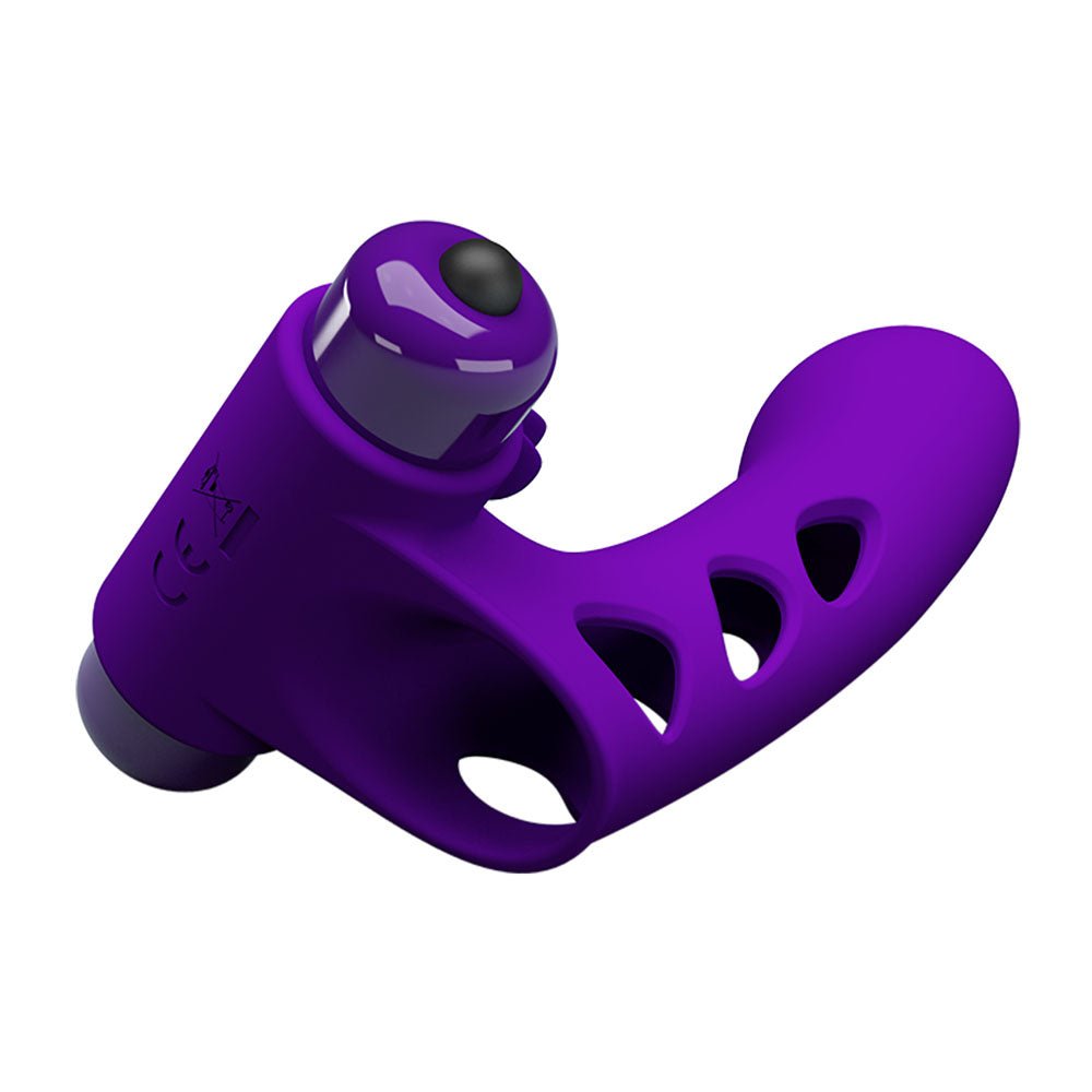 Party Up Mike Vibrating Finger Stimulator - Purple