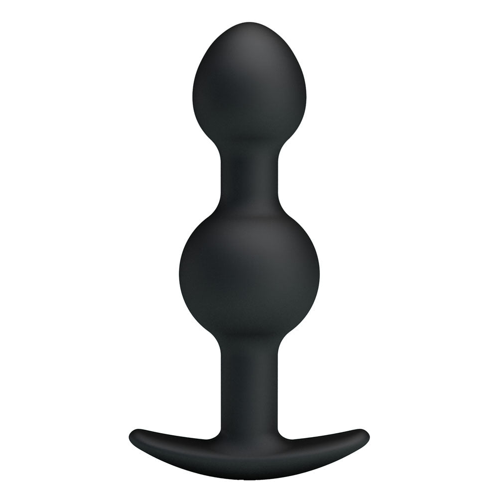 Party Up James Anal Beads Butt Plug - Black