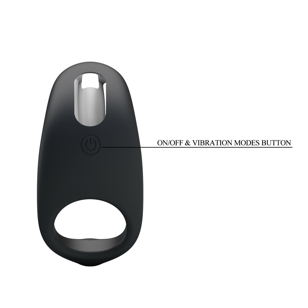 Party Up King Vibraing Cock Ring - Black