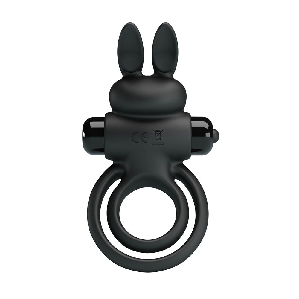 Party Up Lawrence Vibrating Cock & Balls Ring - Black