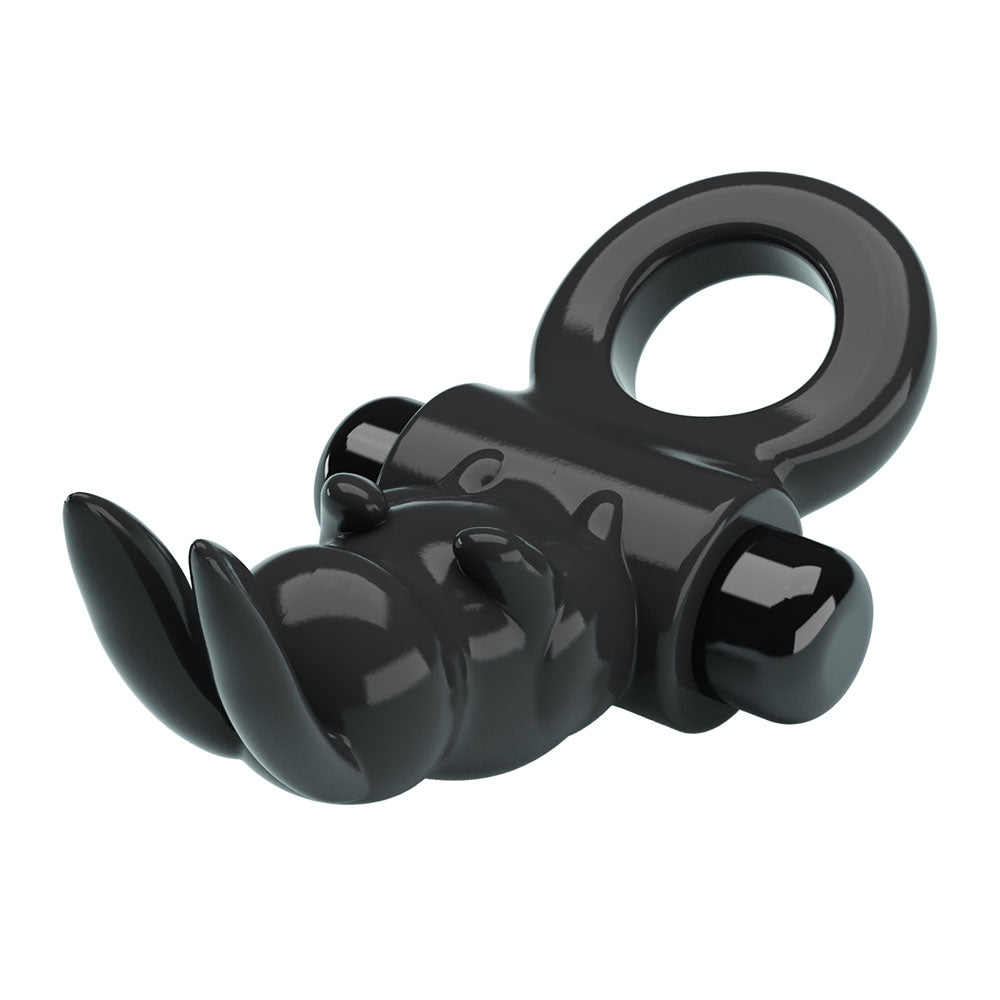 Party Up Leo Vibrating Cock Ring - Black