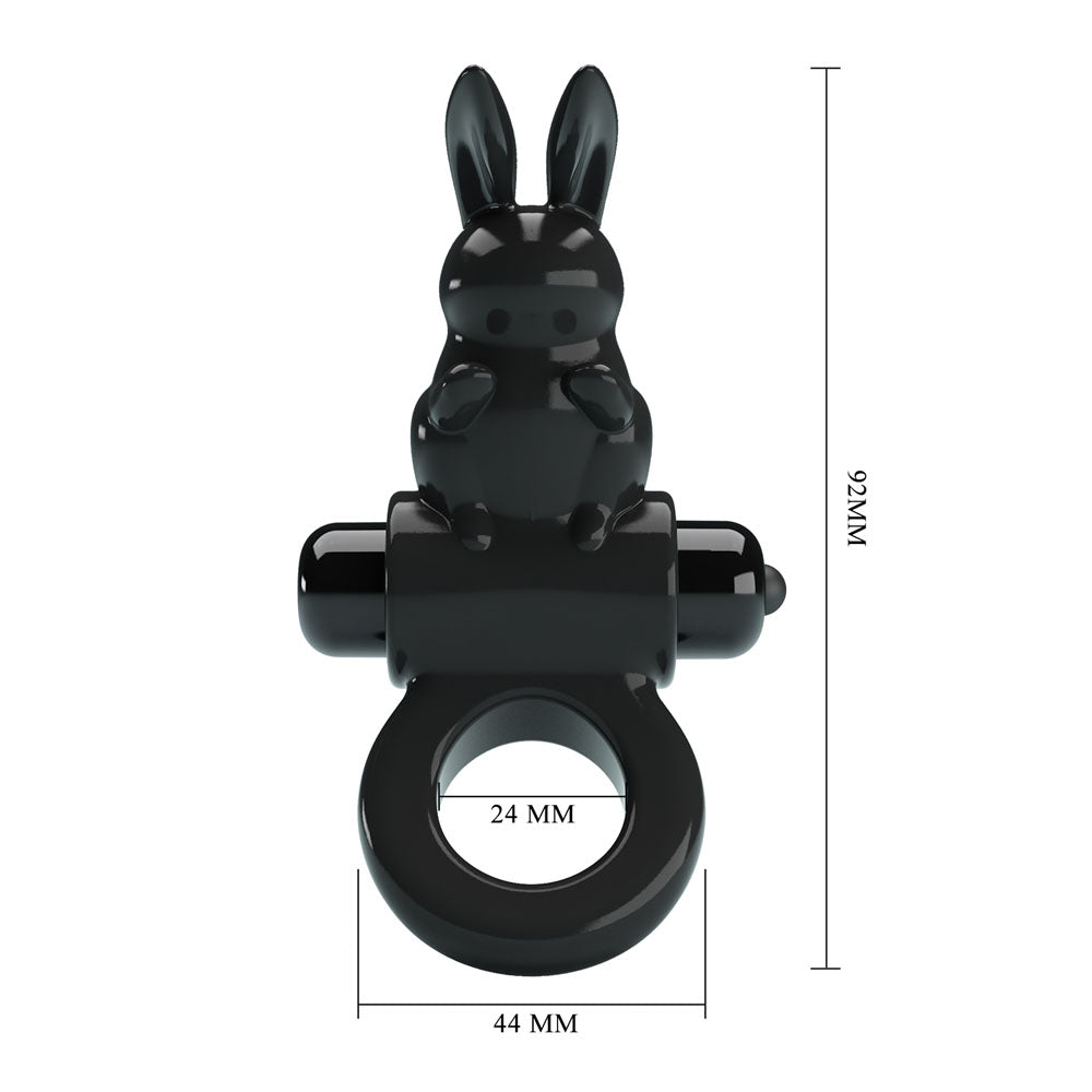 Party Up Leo Vibrating Cock Ring - Black