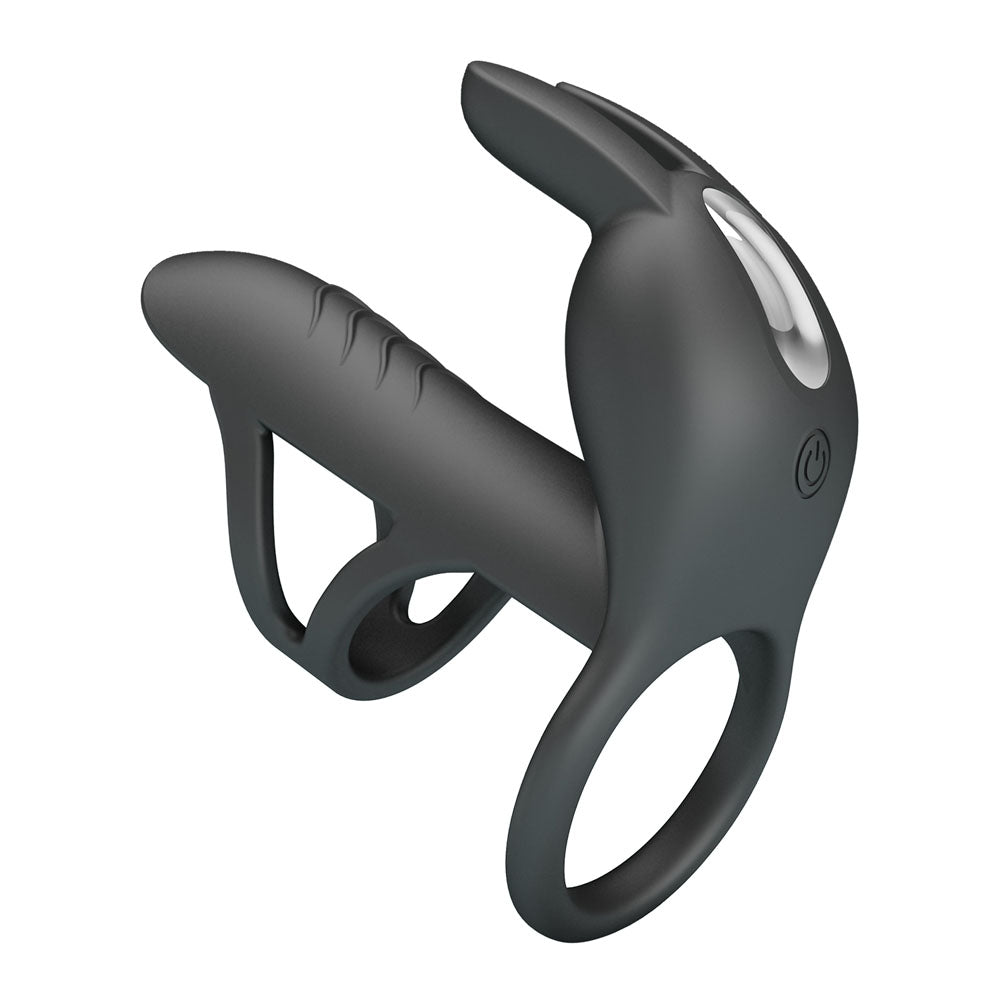 Party Up Mark Vibrating Penis Sleeve - Black