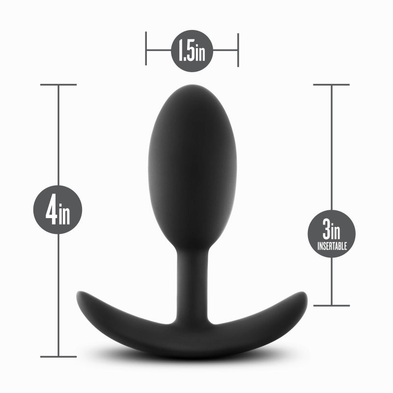 Anal Adventures Platinum Vibra Slim Butt Plug - Medium - Black