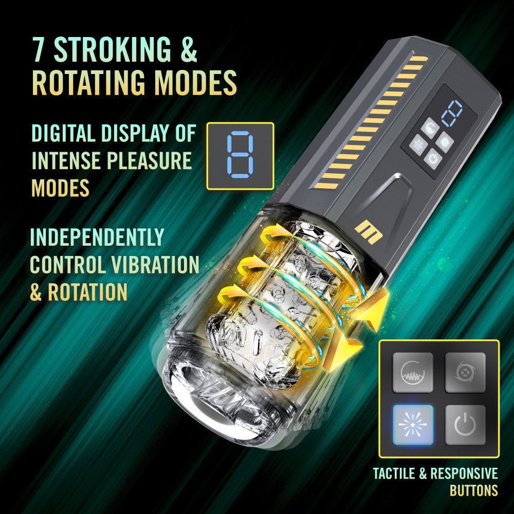 M For Men - SpinMaster Pro - Vibrating & Rotating Auto Stroker