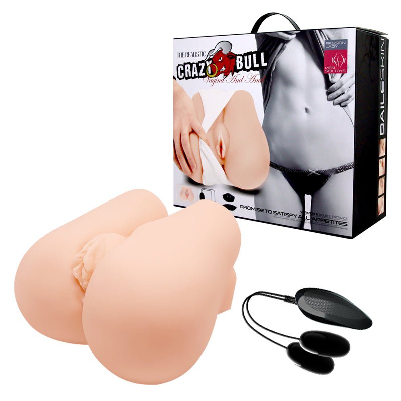 Crazy Bull Lifelike Vibrating Missionary Masturbator - Flesh