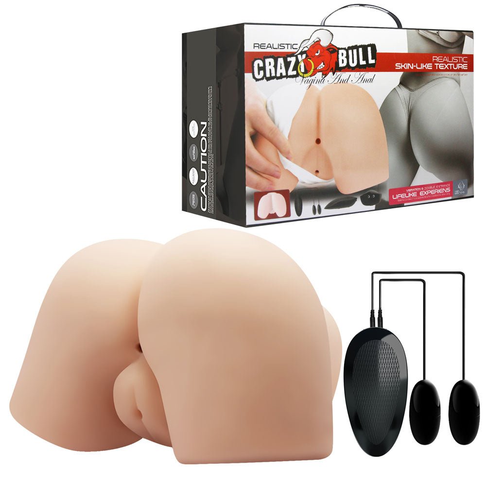 Crazy Bull Vibrating Vagina And Anal Masturbator - Flesh