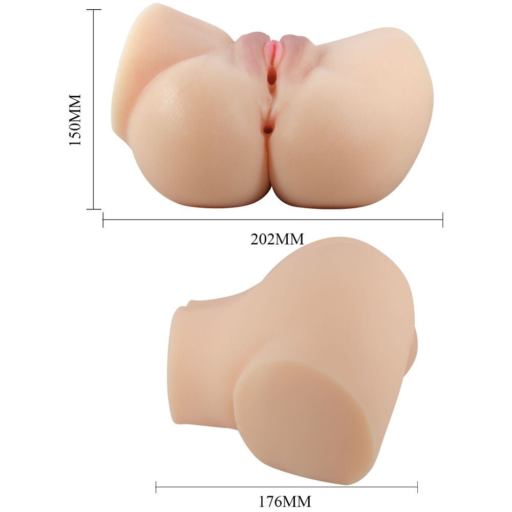 Crazy Bull Emilia Lifelike Vibrating Vagina And Ass Masturbator - Flesh