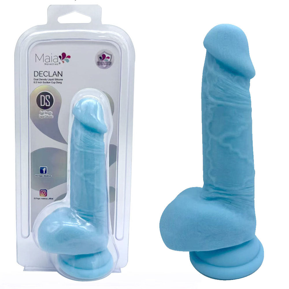 Maia Declan Dual Density 6.5 Inch Dong - Blue