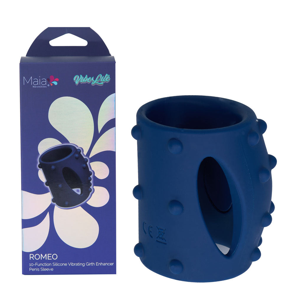 Maia Romeo - Blue USB Rechargeable Vibrating Girth Enhancer Sleeve