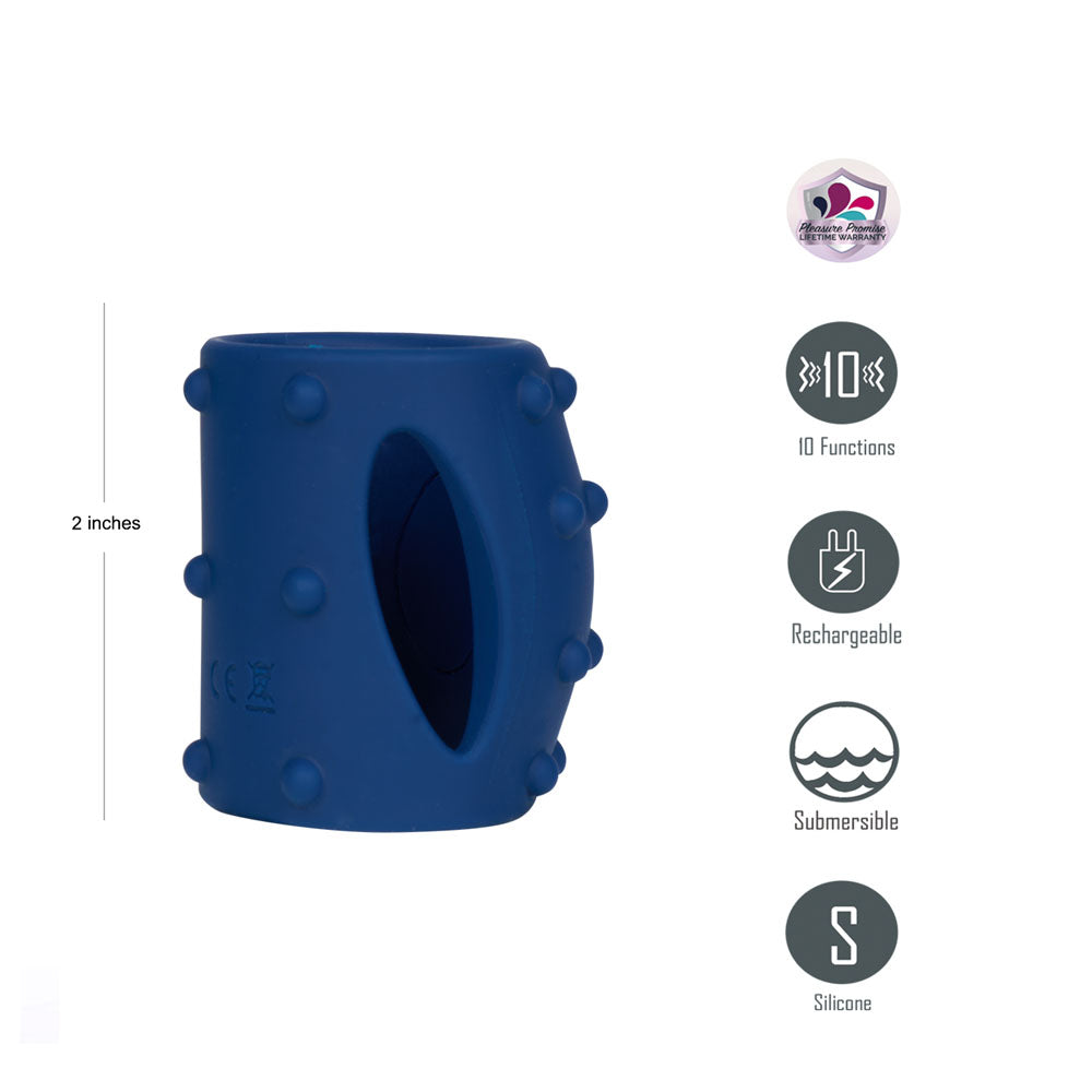 Maia Romeo - Blue USB Rechargeable Vibrating Girth Enhancer Sleeve