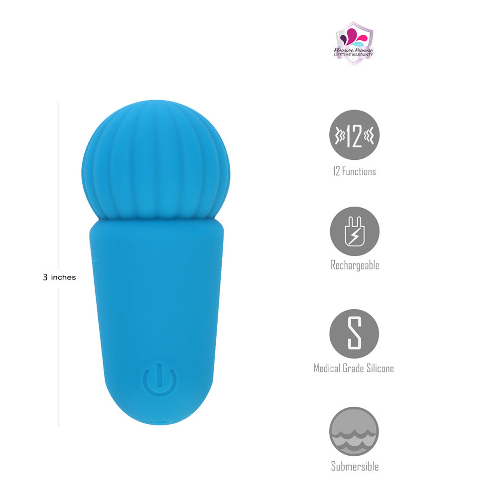 Maia Indi Mini Vibrating Wand Bullet Vibrator - Blue