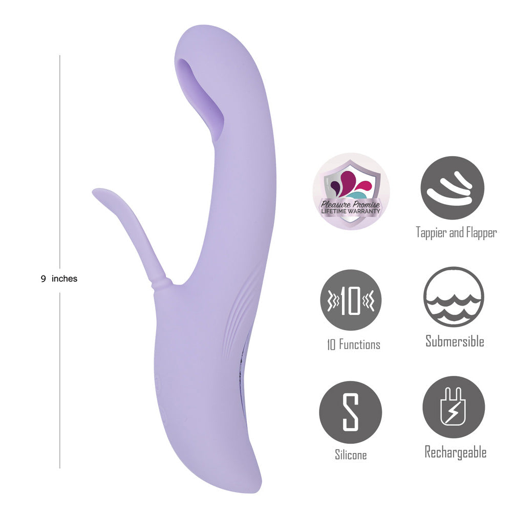 Maia Charli Flapping & Tapping Rabbit Vibrator - Lavender