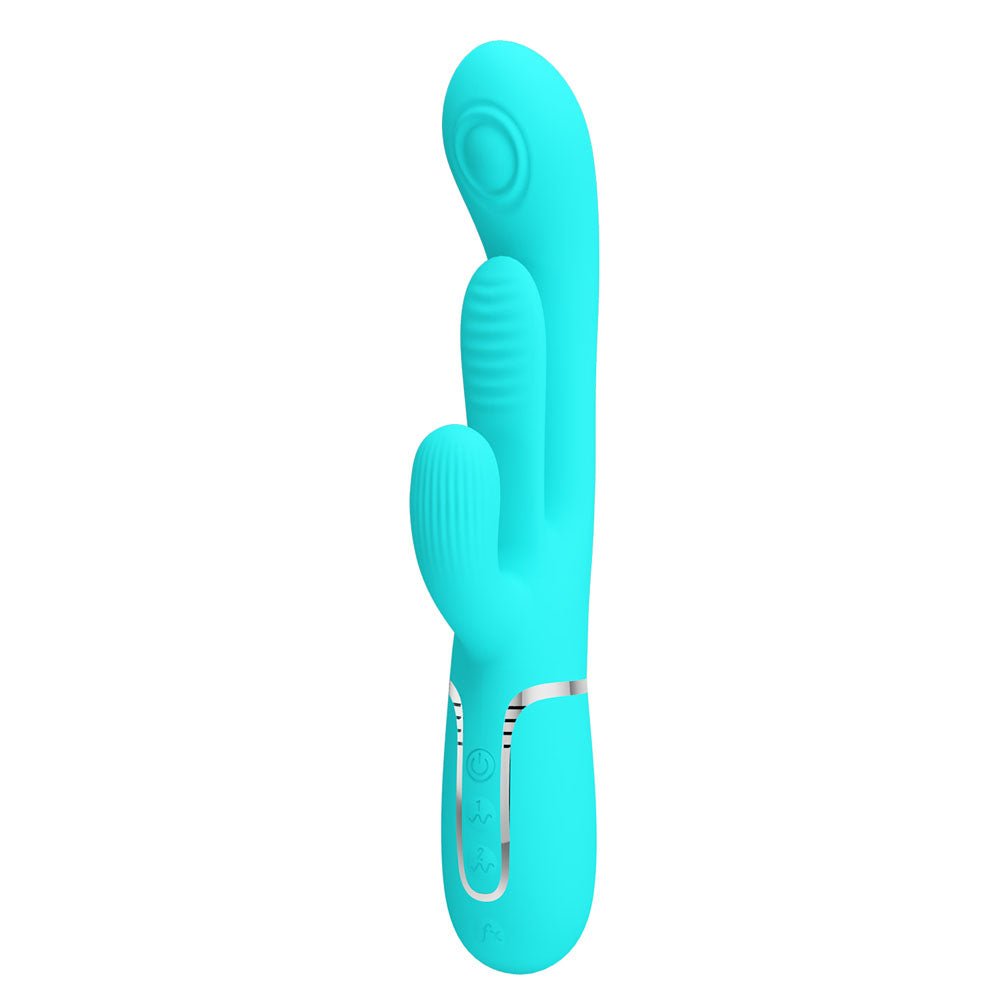 Party Up Andy Multi Function - Flicking Thumping Rabbit Vibrator - Teal