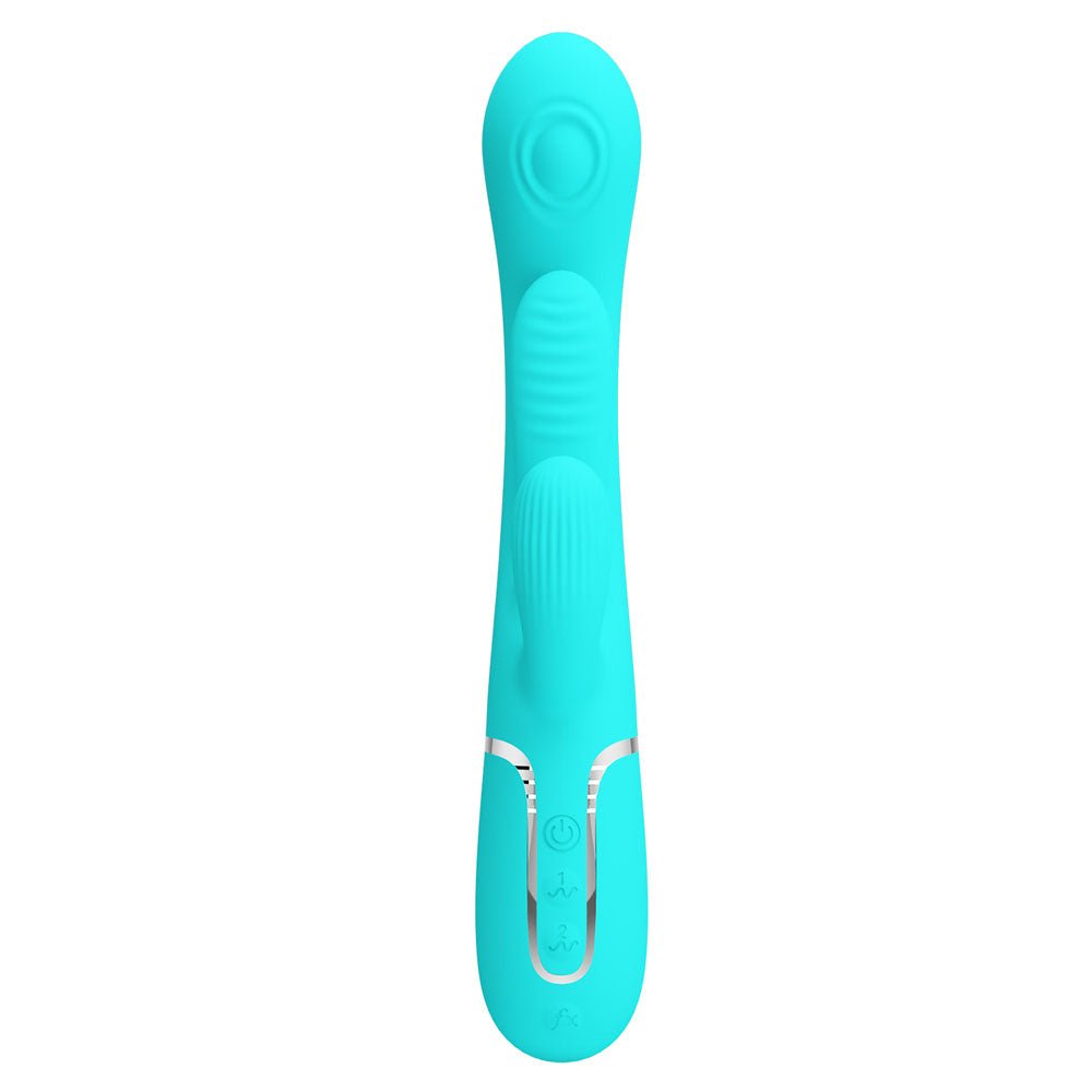 Party Up Andy Multi Function - Flicking Thumping Rabbit Vibrator - Teal