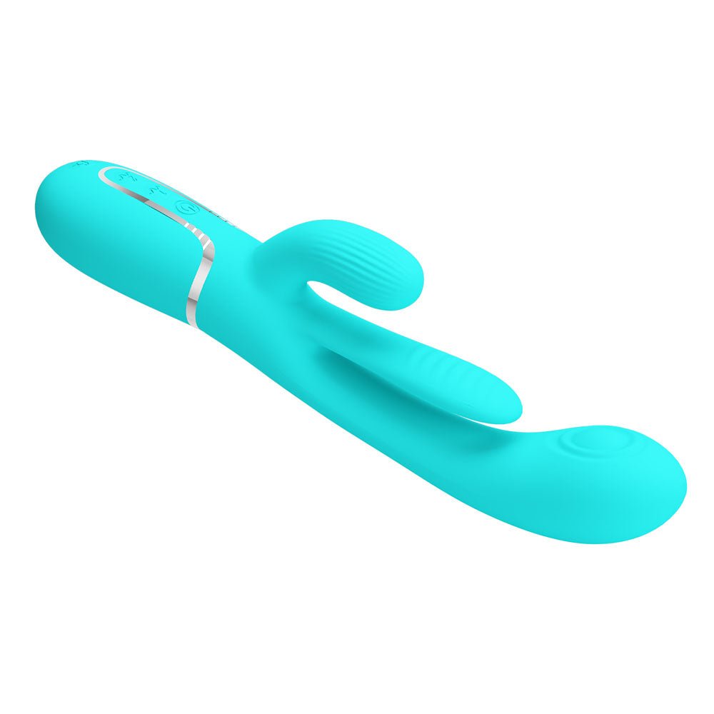 Party Up Andy Multi Function - Flicking Thumping Rabbit Vibrator - Teal