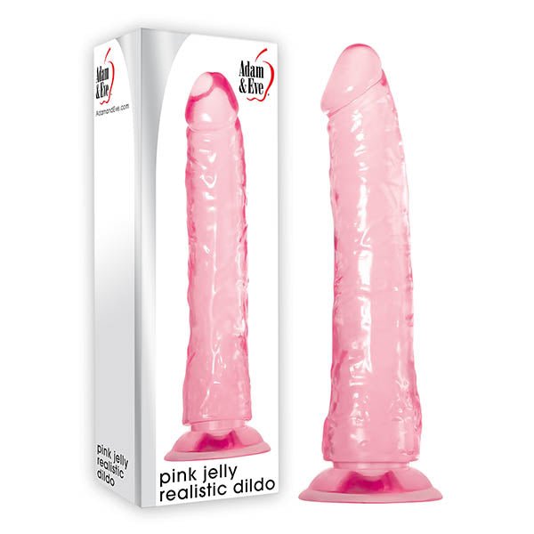 Adam & Eve Pink Jelly 8 Inch Realistic Dildo - Pink