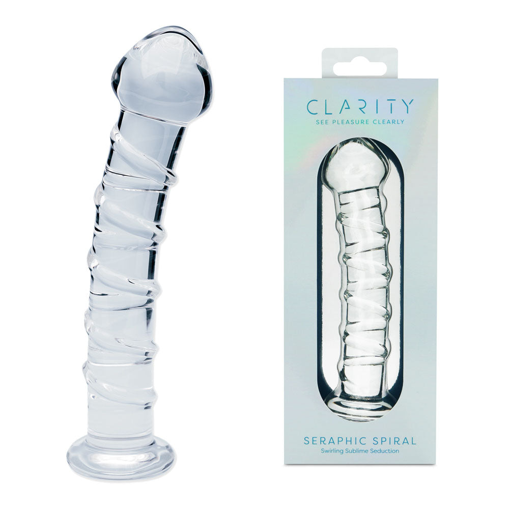 Clarity - Seraphic Spiral - Clear 16cm Glass Dildo
