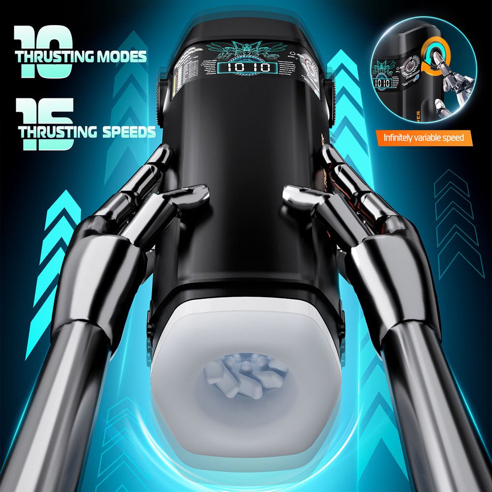CyberSkin B-Titan - Black Thrusting & Vibrating Auto Masturbator with Heater