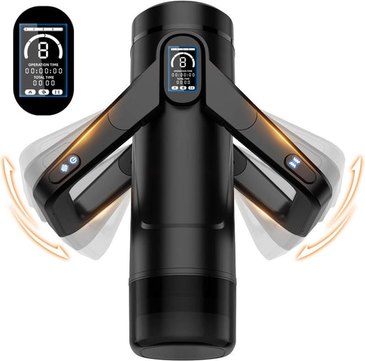 CyberSkin The Wing - Thrusting Auto Masturbator with Heater - Black