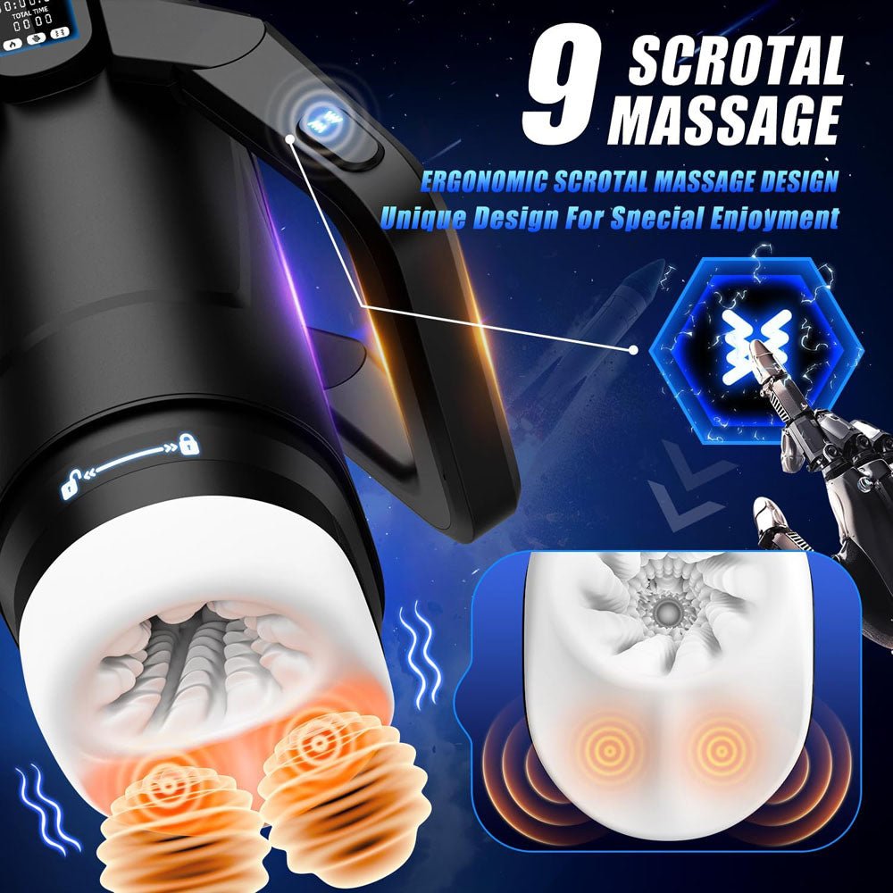 CyberSkin The Wing - Thrusting Auto Masturbator with Heater - Black
