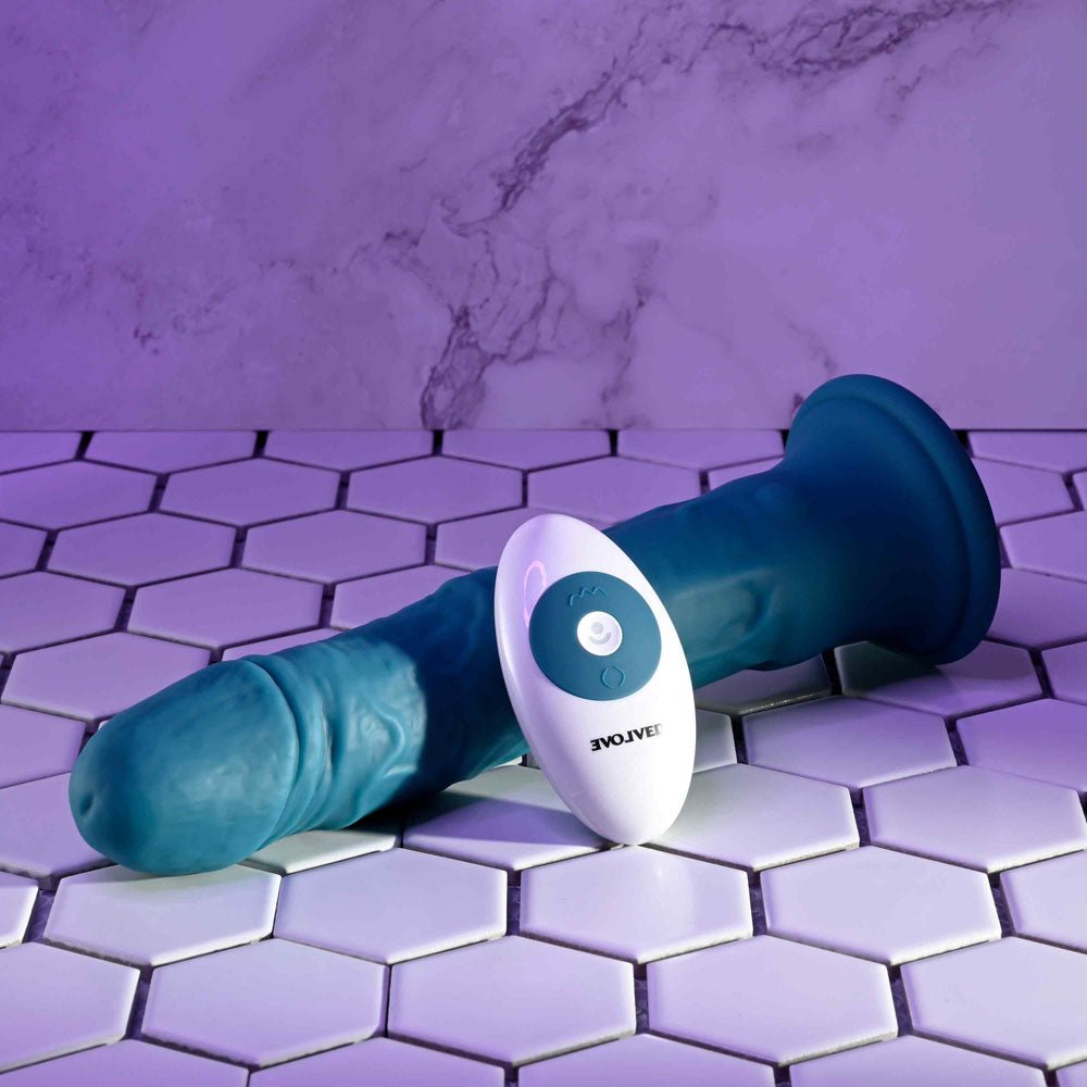 Evolved Tsumami - Vibrating Dong With Remote Control - Blue