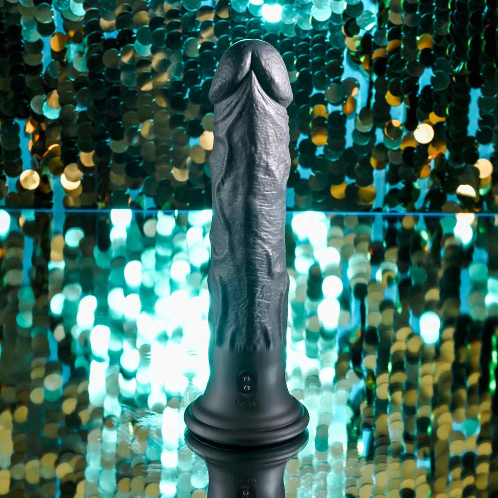 Evolved Black Thunder Vibrator Dildo With Remote - Black